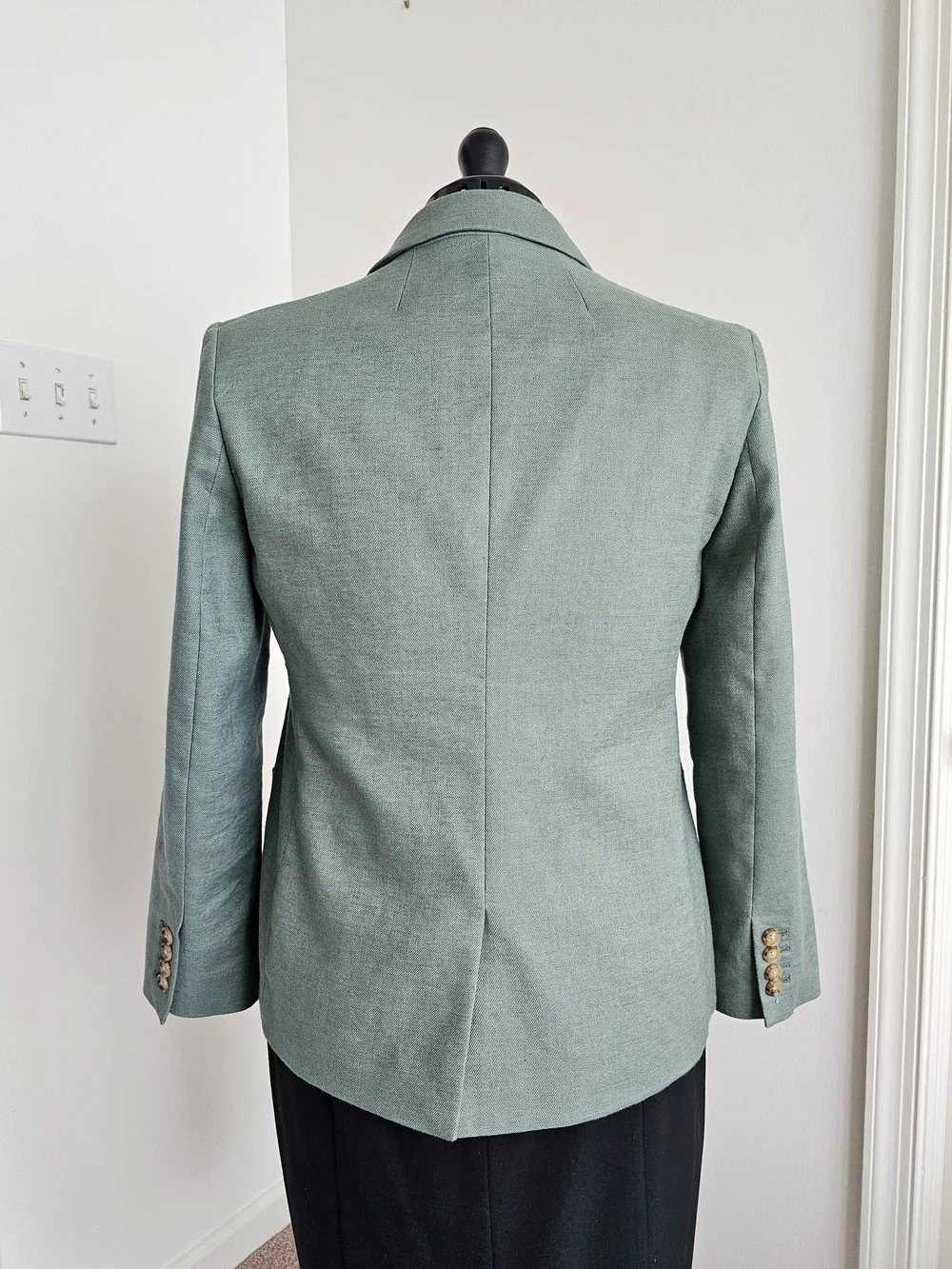 J.Crew Helena Linen Blend Blazer 10P Sage Green Tailored Office Preppy Jacket